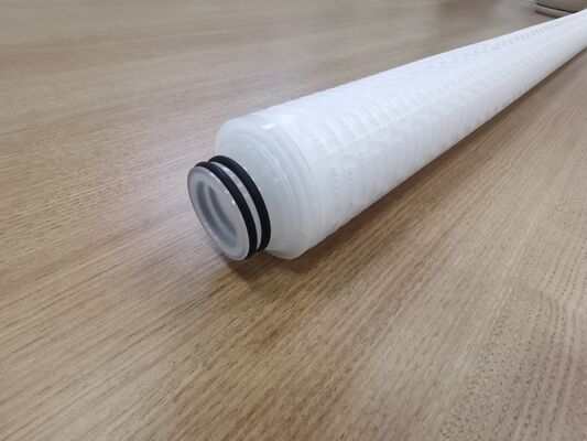 Κασέτα φίλτρου πτυχωτό PTFE 40 ιντσών με μεμβράνη PTFE για χημικό φίλτρο υψηλής ταχύτητας ροής και υγρό φιλτράρισμα υψηλής καθαρότητας